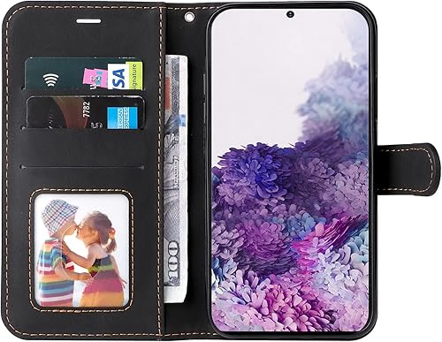 Miniatura 2 de Asuwish Funda de teléfono para Samsung Galaxy S20 5G de 6.2 pulgadas con protector de pantalla de vidrio templado y cubierta abatible de cuero,