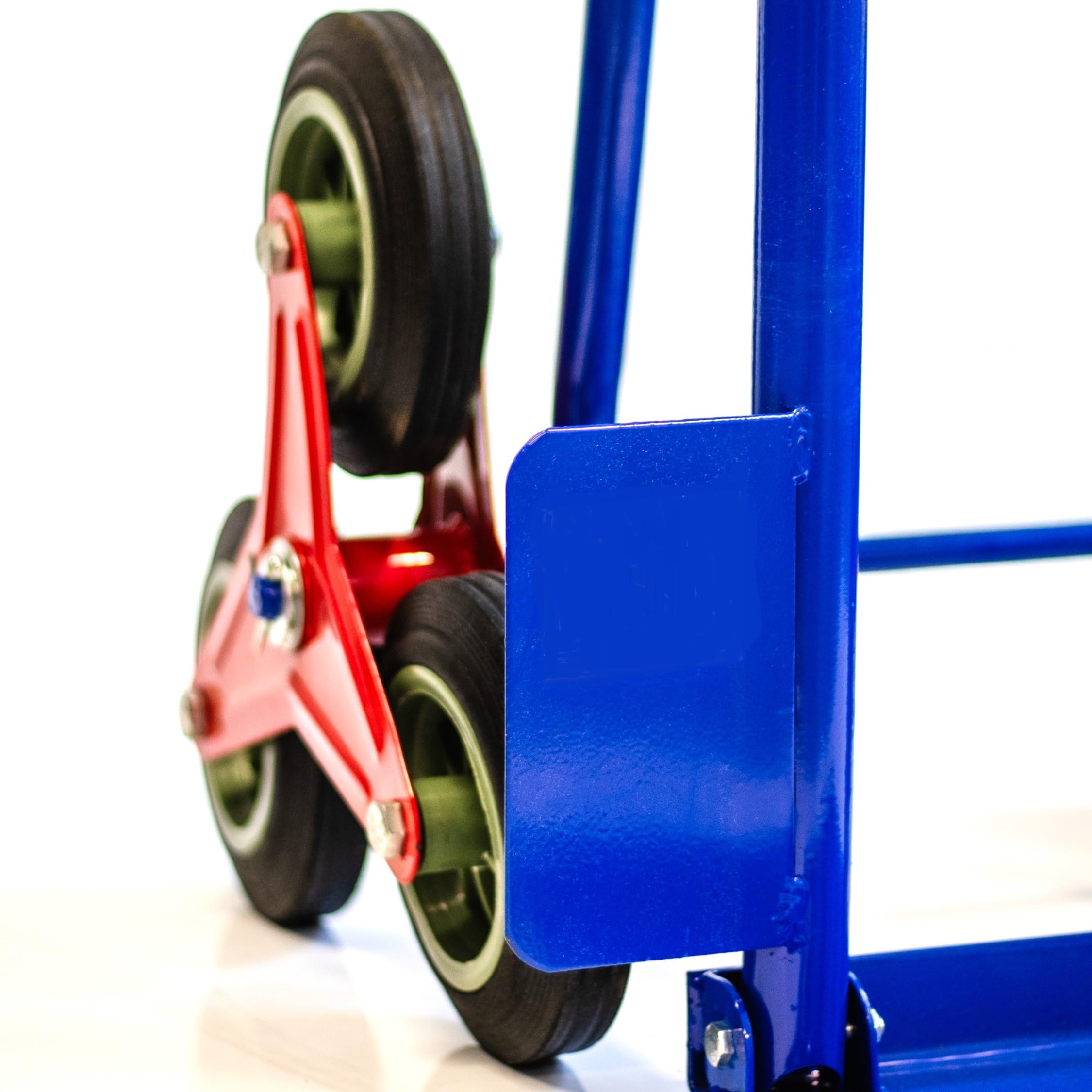 Treppensteiger Klappbar, max. 200 kg, Sackkarre, Pulverbeschichtet Blau Ideal für Treppe Logistik Transport Flexibel lagerbar Höhenverstellbar 6X Vollgummi Reifen - Klappbare Treppensackkarre