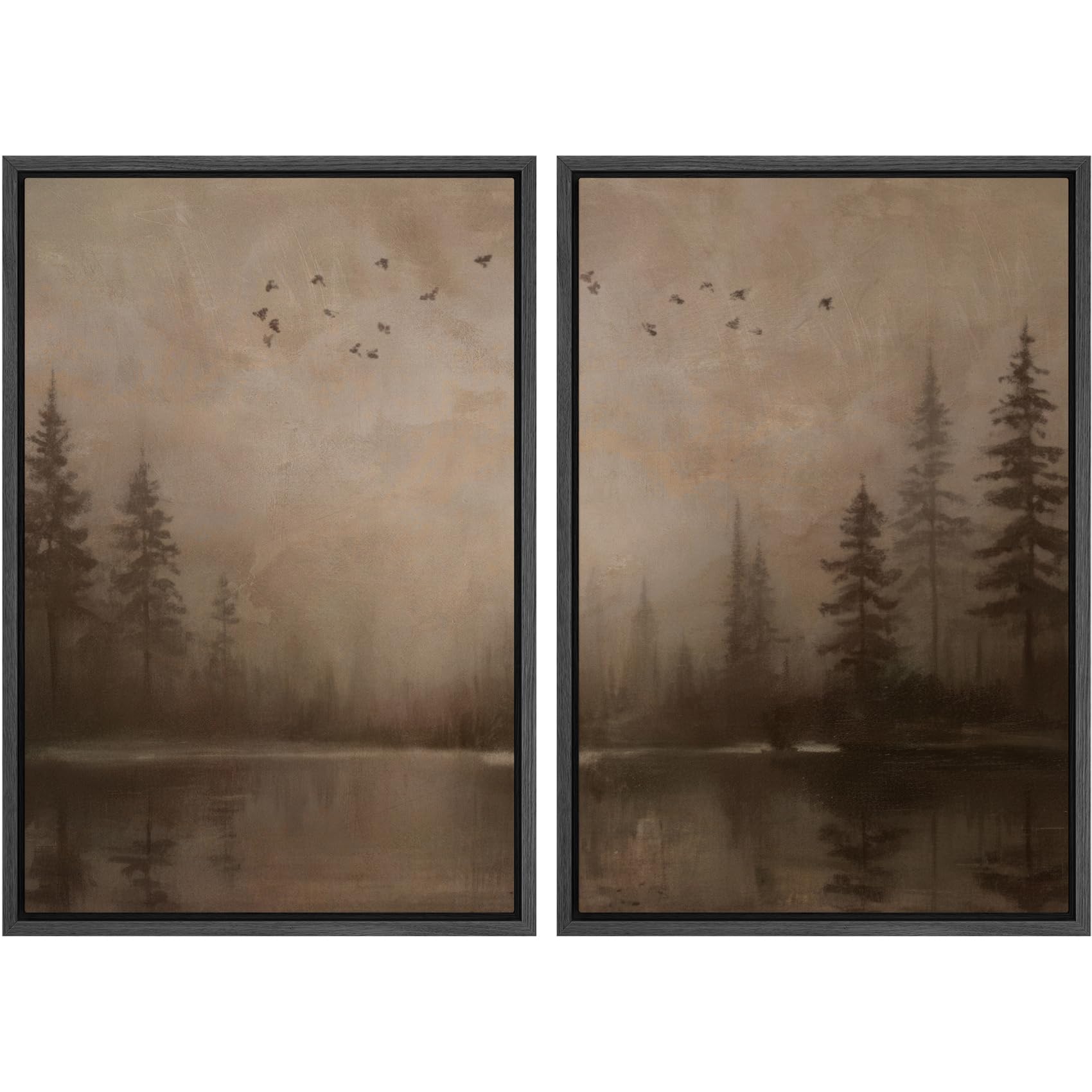SIGNFORD Framed Canvas Print Wall Art Set Soft Hydrangea Pair Light Blue Florals with Green Leaves Illustration Modern Art Decorative Nordic Nature for Living Room, Bedroom, Office - 24"x36"x2 White — view 27