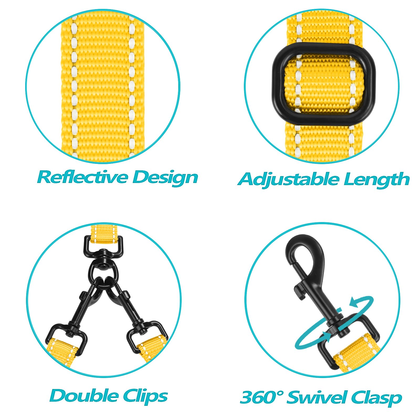 PetBonus Double Dog Leash, No Tangle Dual Leash, Reflective Walking Training Lead - Image 4
