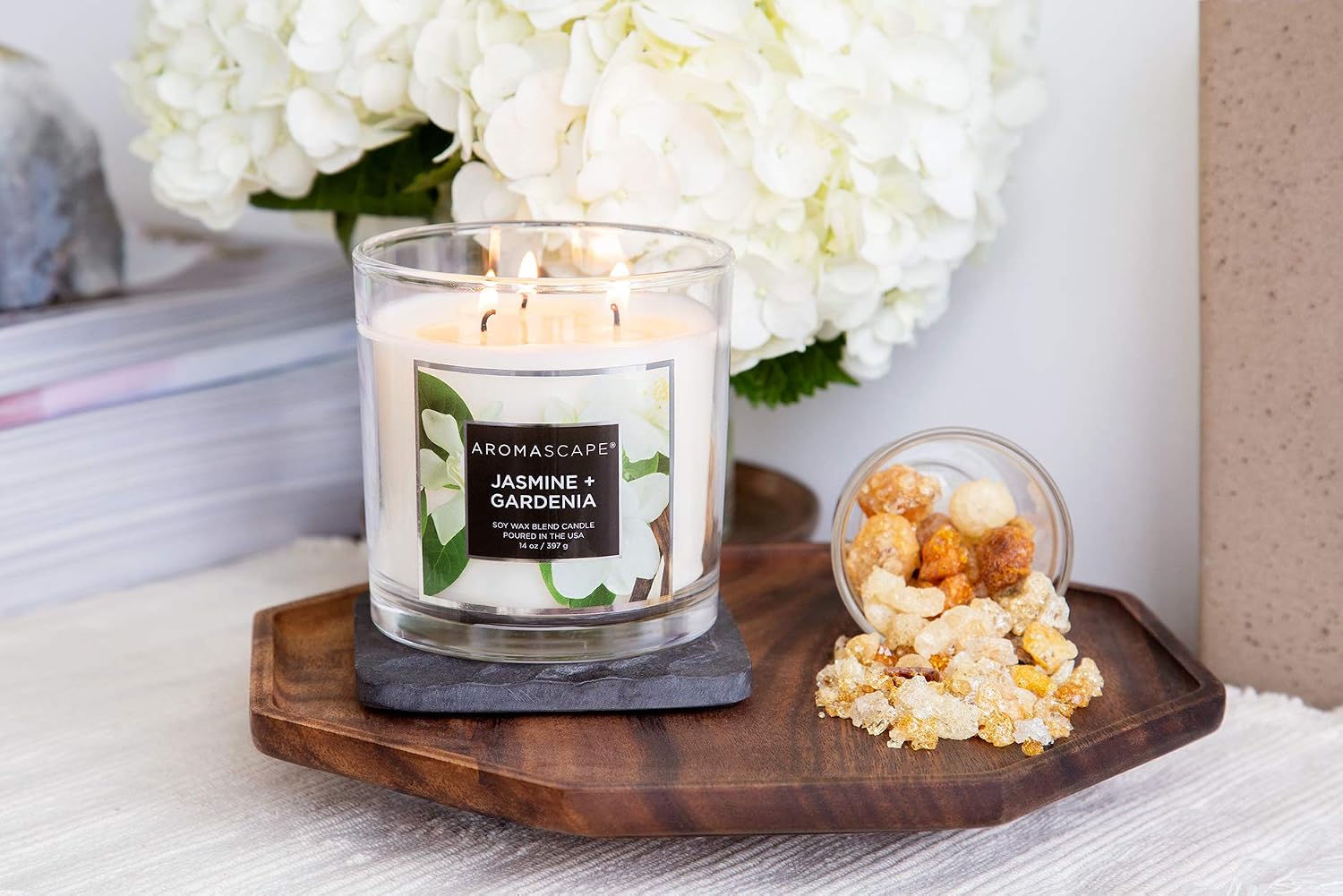 3-Wick Scented Jar Candle, Jasmine & Gardenia (2-Pack)