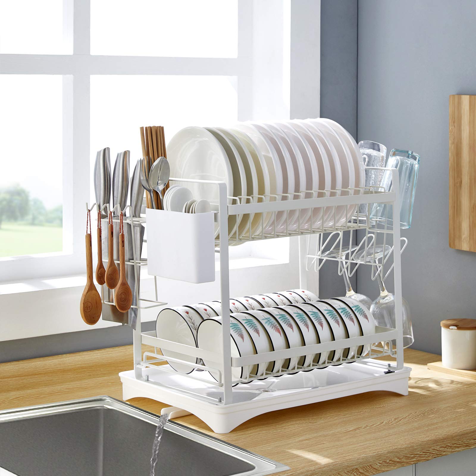 Buy Dish Drying Rack, 2Tier Dish Rack Drain Board Set, Kitchen