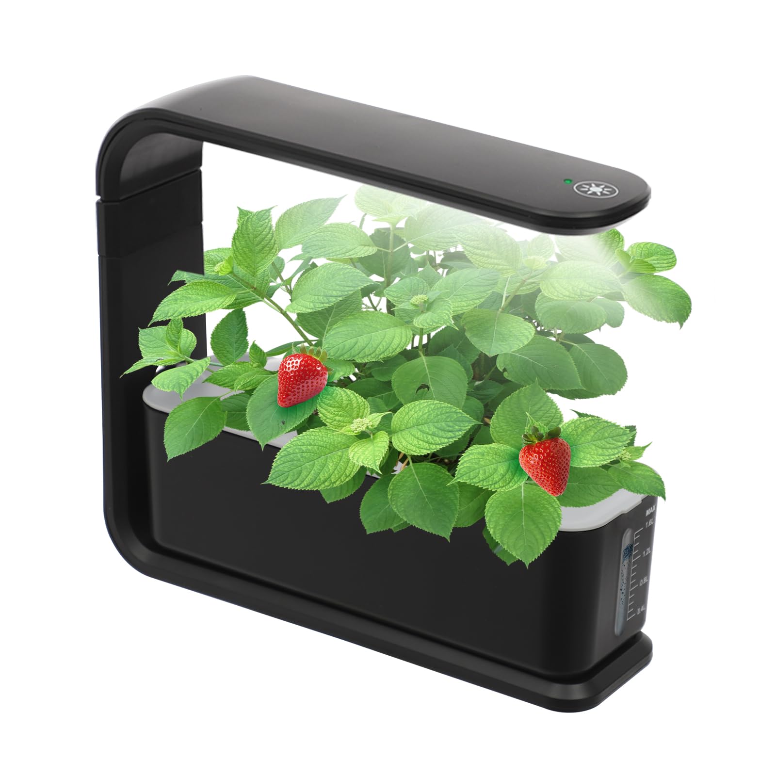 Kit de plantador hidropónico interior, Jarrón hidropónico con luz de crecimiento | Sistema de cultivo hidropónico con 3 cestas para plantar, hermosa estación de reproducción de plantas para el hogar (negro)