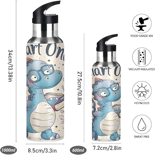 Miniatura 2 de Botella de agua deportiva sin BPA de 32 onzas, botella de agua aislada de acero inoxidable con popote para gimnasio, viajes al aire libre, escuela,