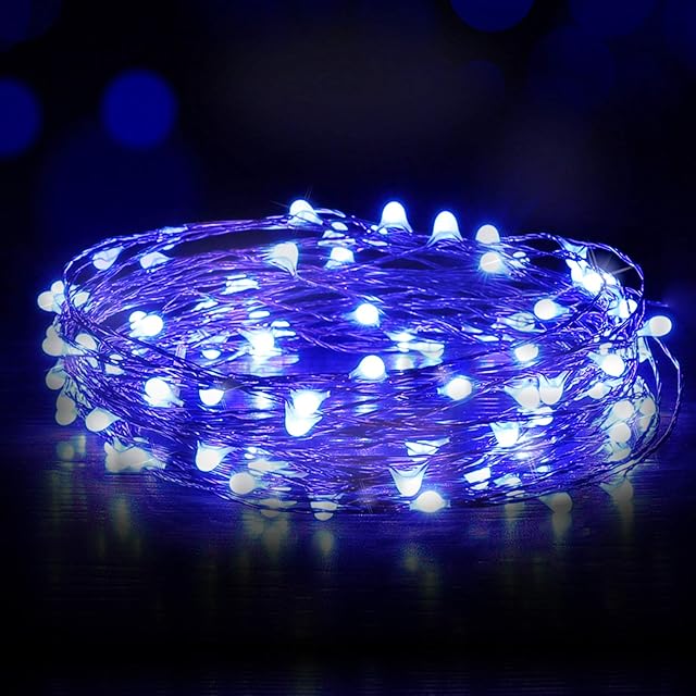Fairy Lights USB, Ariceleo 10M 32 Ft. USB Powered Led Fairy Lights, 100 LEDs USB Plug in String Lights Firefly Lights for Bedroom, Chirstmas, Xmas, Computer (Blue)