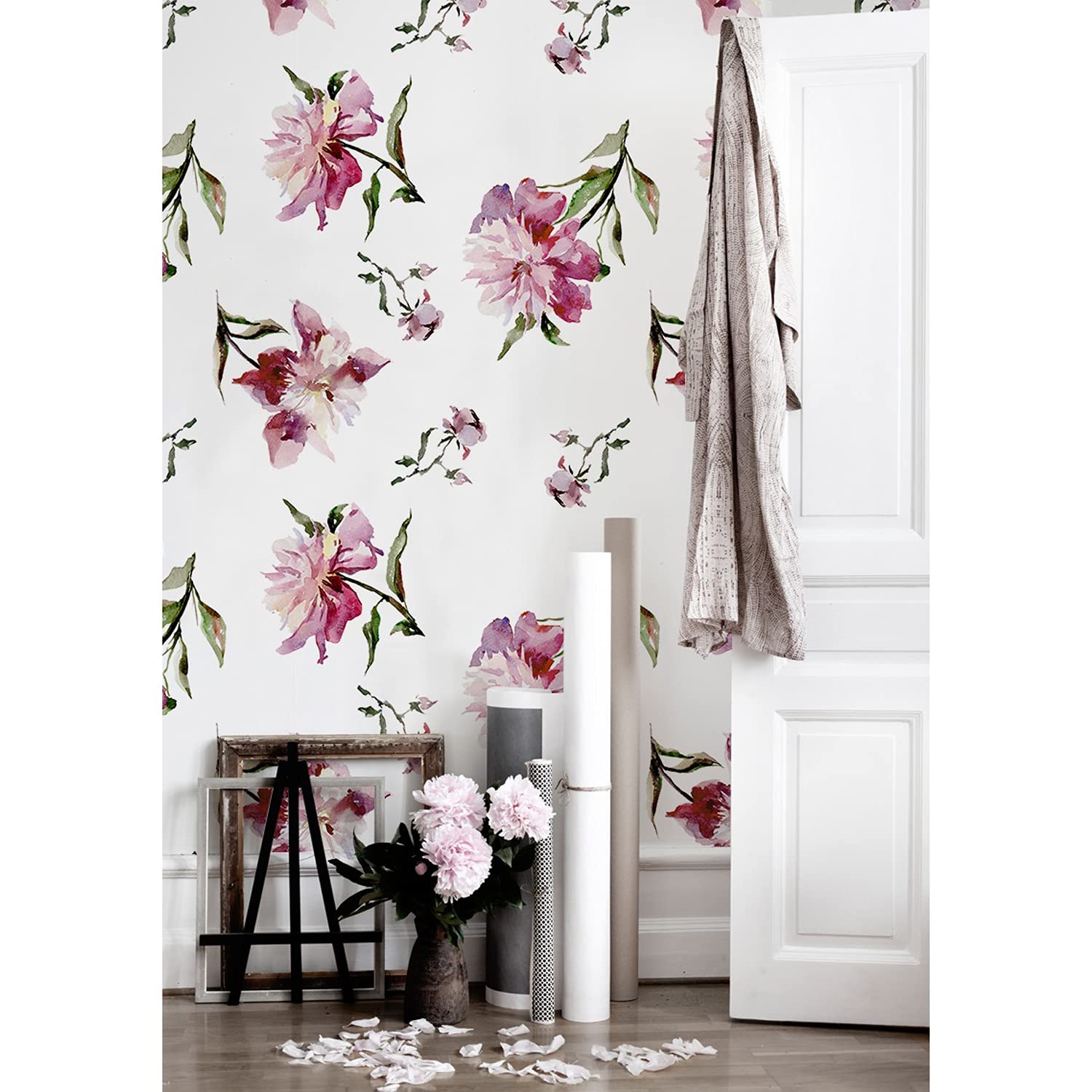 Papier peint pivoines florales pour transformer l'ambiance du salon ou de la cuisine