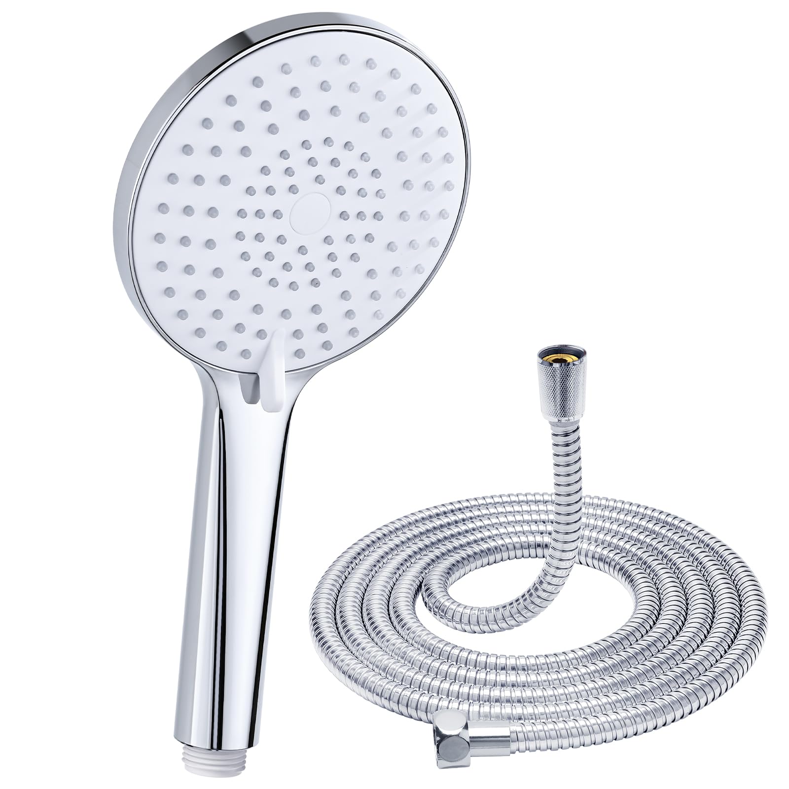 Shower Head and Hose 1.6 m, YEAUPE PRO Hand Shower with 3 Jet Types, Round Large Shower Head (Φ120 mm)