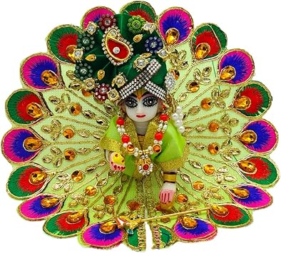 Net Laddu Gopal Dress Size 1 No Combo With Bansuri Mala Pagdi Set L Kanha Ji Thakur Ji Heavy Fancy Poshak For Janmashtami, Rakhi, Diwali Dress MRBD01