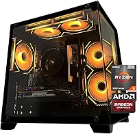 SKYESEV Gaming PC Desktop: Ryzen 5 5500, RX 6500 XT 4GB, 16GB DDR4 RAM, 512GB NVMe SSD, ARGB Fans - Gaming & Office Ready