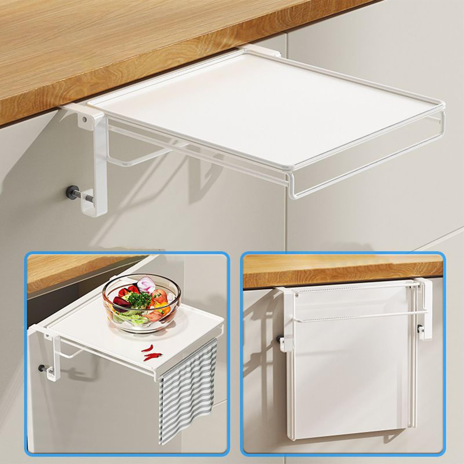 Table Pliante à Fixation Murale - Plan de Travail Escamotable Murale,Table Flottante pour La Buanderie | pour Le Bureau, la Cuisine, Le Balcon, la Chambre, Le Camping-Car, l'Appartement, Le