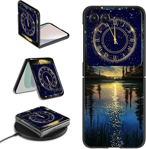 Rossy Funda para Motorola Razr Plus 2023 para Moto Razr+ 2023 con patrón de noche estrellada artística para mujeres y hombres, ultra delgada,