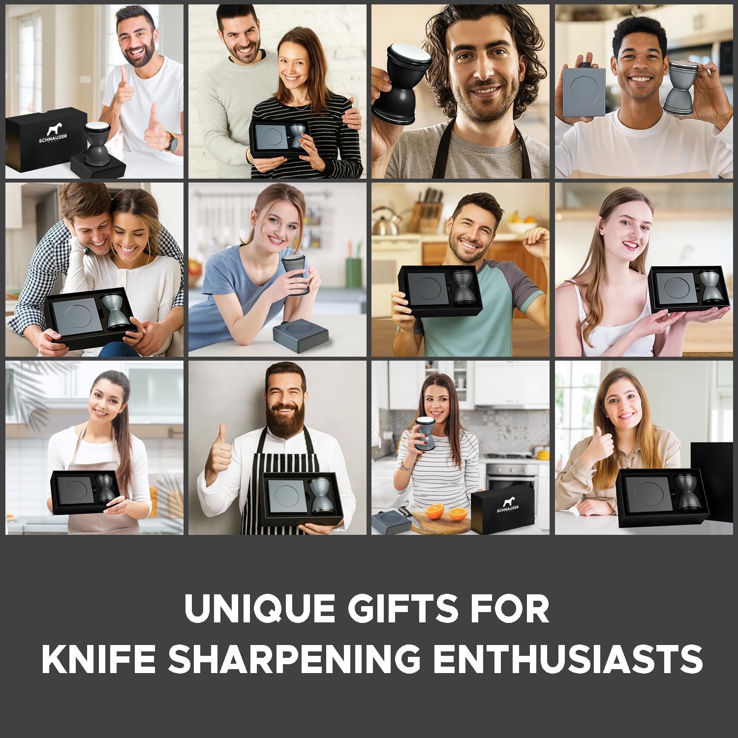 Knife Sharpener Tool, Kitchen Knife Sharpener Kit, Knife Sharpening with Diamonds and Ceramic Discs for Steel of Any Hardness, 15° and 32° Magnetic Angle, Ideal Gift (Black)