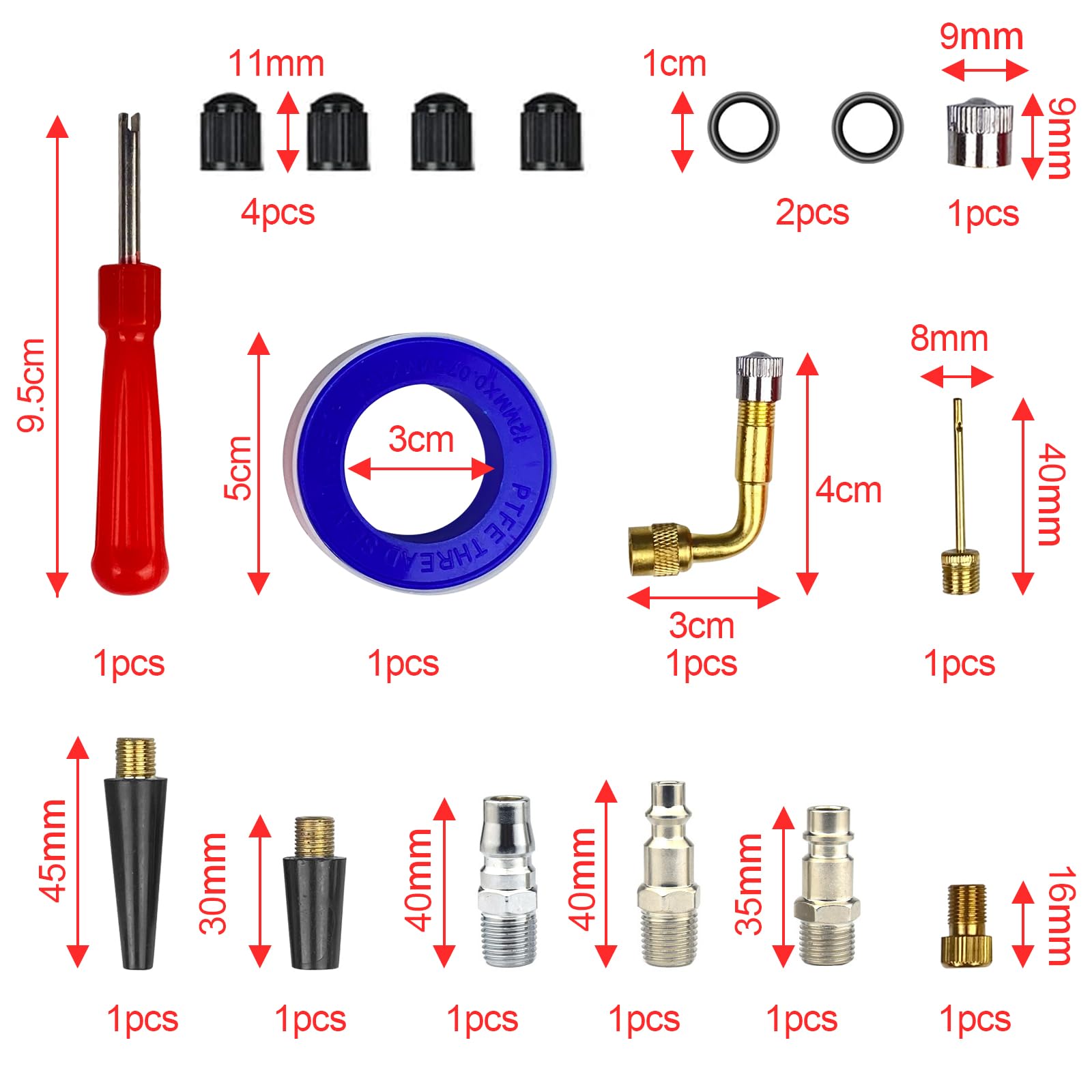 Gvolatee manometro pressione gomme professionale, 200 PSI Alta Precisione pistola gonfiaggio pneumatici con Tubo, attacco compressore auto, 4 Unità di Misura, per Camion Auto Moto Biciclette