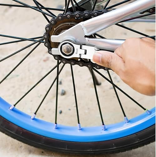 Miniatura 5 de Towallmark Juego de llaves de trinquete, 14 piezas, juego de llaves métricas de cabeza flexible, combinación, SAE 516 "-1116" y métricas 0.315-0.630