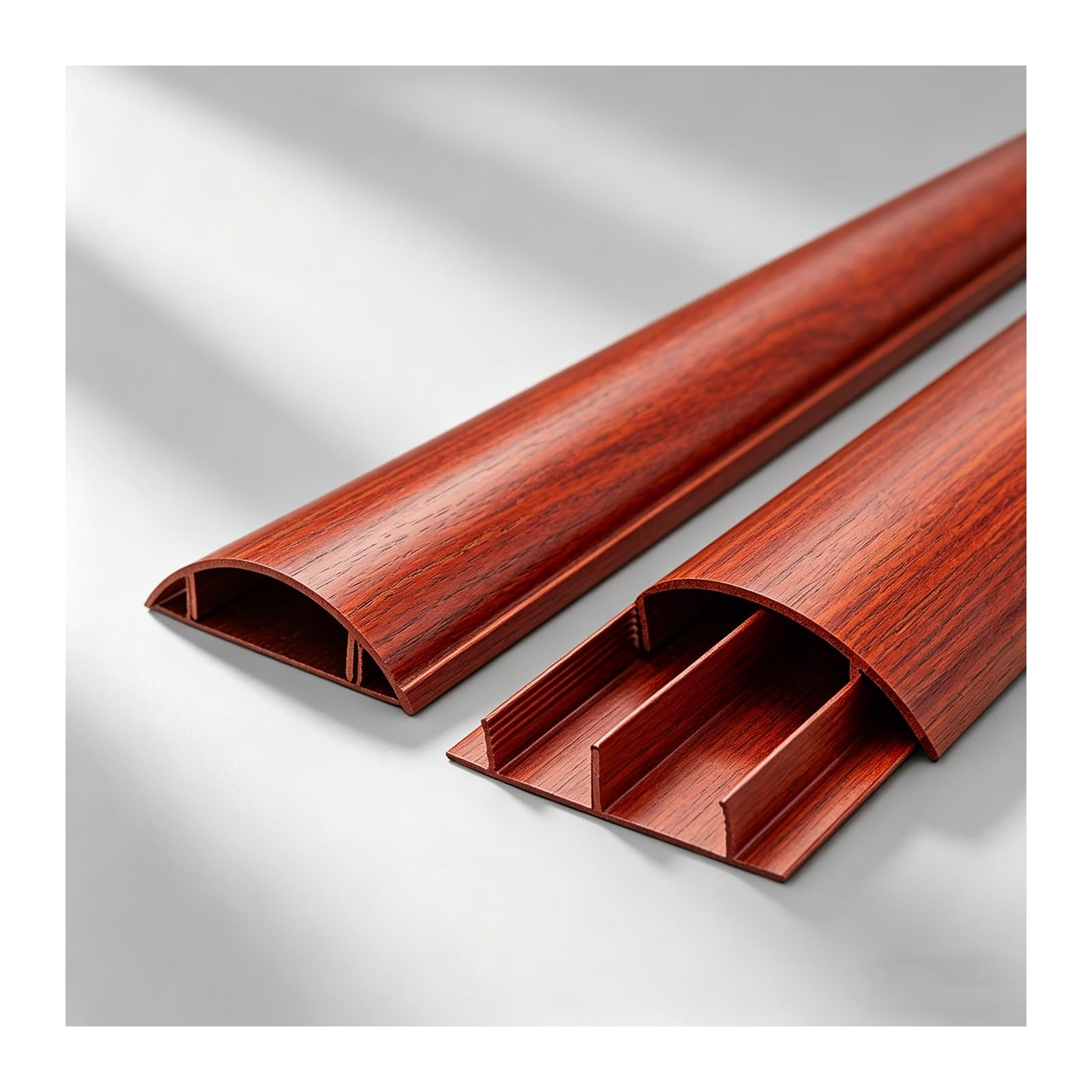 KabelbrüCke Boden, Boden Kabelkanal Flach, Langlebig und VerschleißFest, Mit Selbstklebender RüCkseite, Geeignet FüR Privathaushalte, BüRos und Lagerhallen.(Red Wood Grain,No. 5-5m)