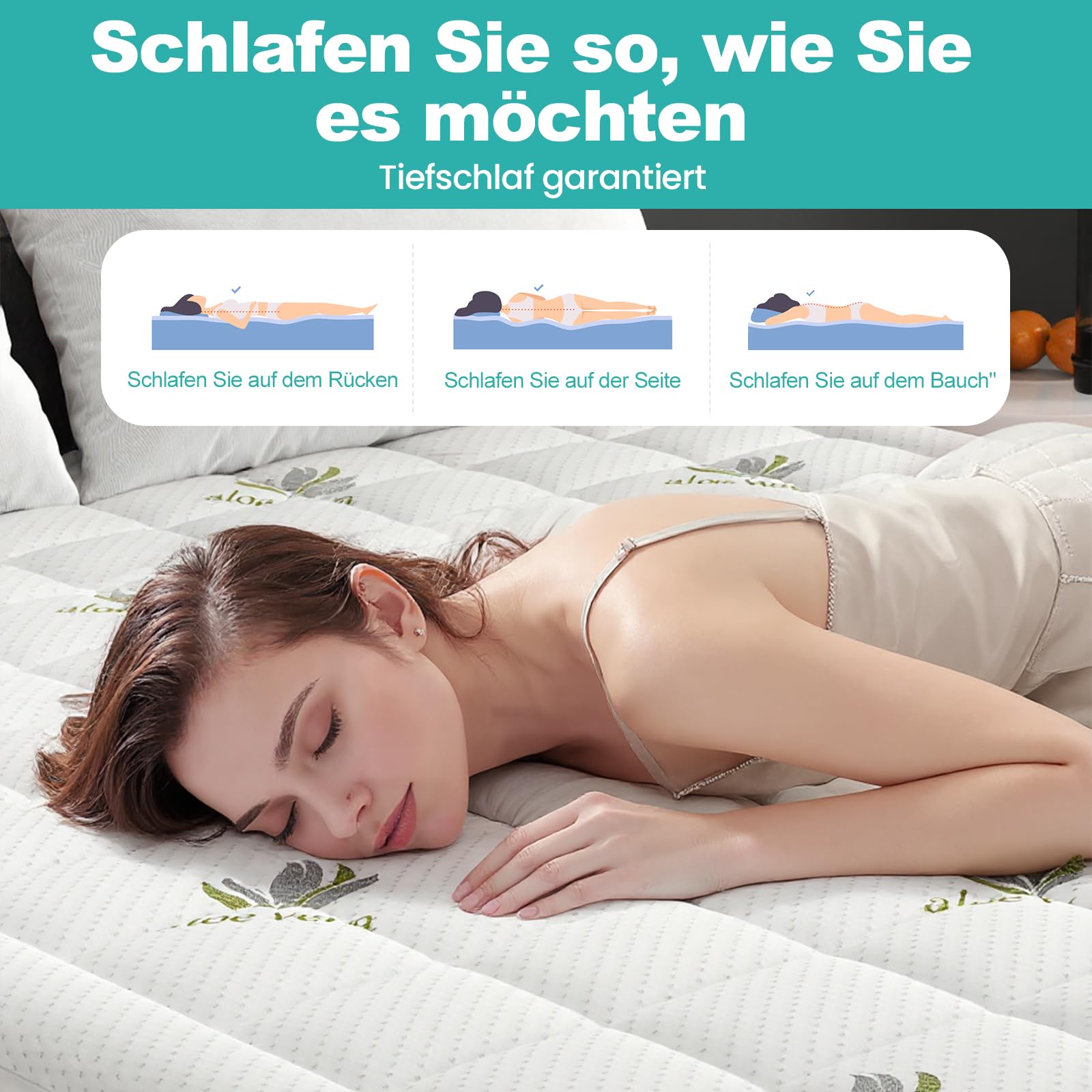 Wowttrelax Coprimaterasso 90 x 190 cm, in fibra di bambù traspirante, sottile, 3 cm, per materassi da 15 a 30 cm, ipoallergenico, lavabile con antiscivolo