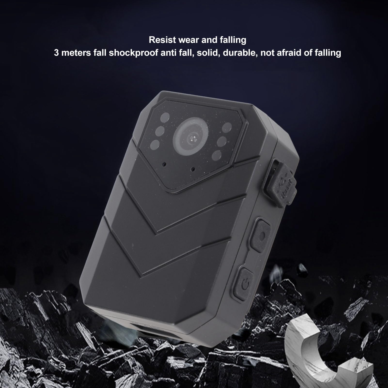 Telecamera Indossabile WiFi, Telecamera 4K 1080P HD Impermeabile per Polizia con Batteria da 1800 MAh, Clip Posteriore, Visione Notturna, Rilevamento del Movimento, Registrazione