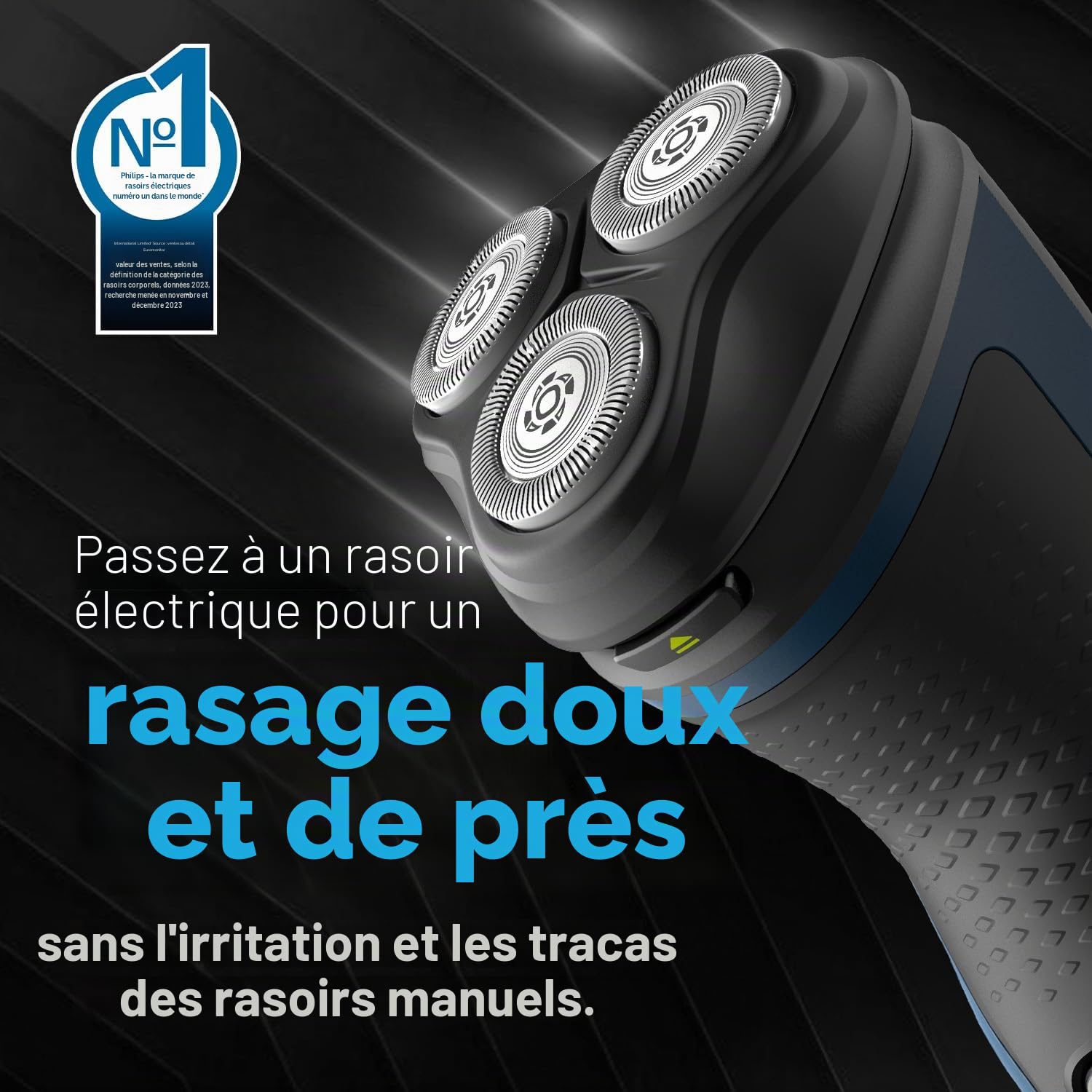 Philips Rasoir électrique pour homme, rasage sec et humide, têtes flottantes 3D, 27 lames auto-affûtées, sans fil, étanche S1151/03 (nouveau modèle)