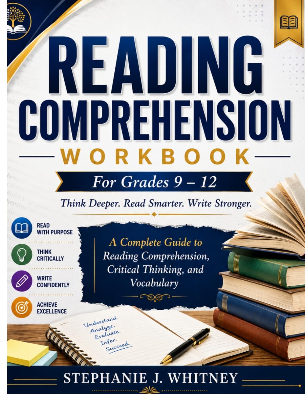 Reading Comprehension Workbook for Grades 9-12: A Complete Guide to Reading Comprehension, Critical Thinking, and Vocabulary (Confident Learner Series)
