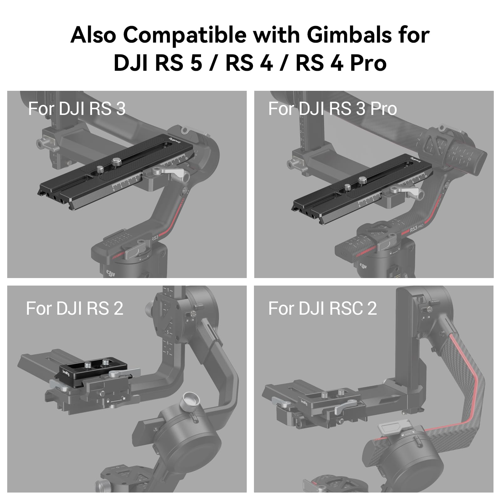 SMALLRIG Quick Release Plate Płytka szybkiego uwalniania standardu typu dla Arca kompatybilna z gimbalem dla DJI RS 4 / RS 4 Pro/RS 2 / RSC 2 / RS 3 / RS 3 Pro - 3154