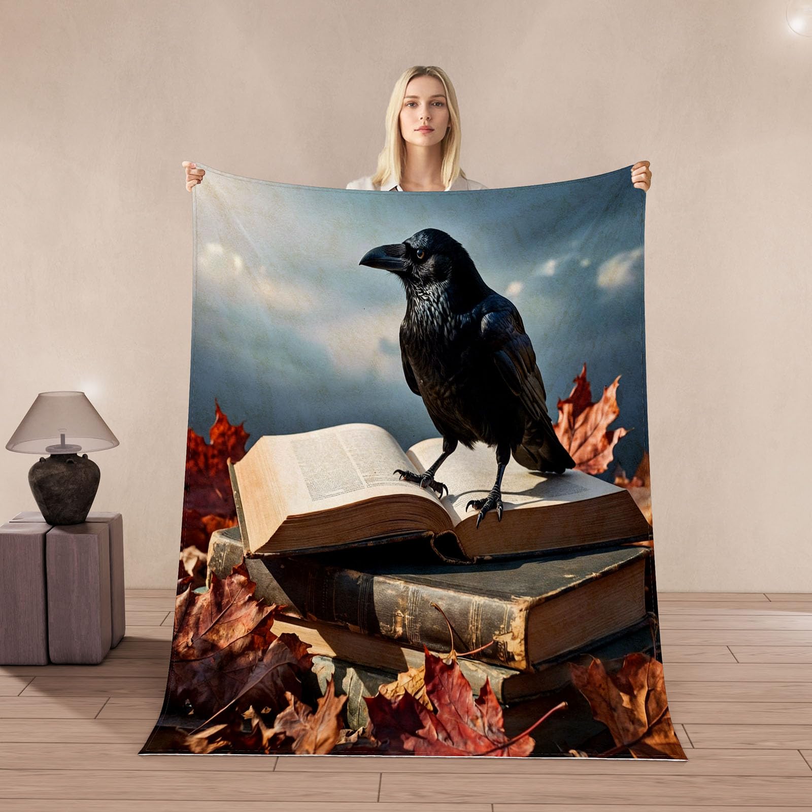 Couverture corbeau polaire chaude pour vos soirées cocooning de toutes saisons