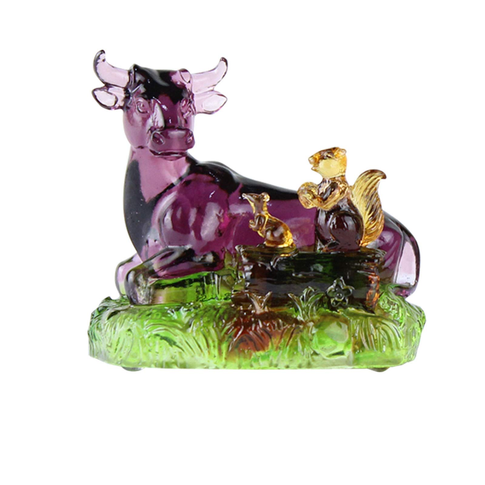 Statue de Bouddha et vache en résine artisanale haut de gamme pour bureau