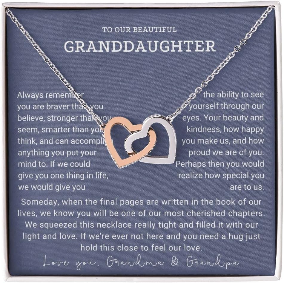 To Our Granddaughter Necklace, Granddaughter Necklace From Grandparents, Granddaughter Gifts From Grandma And Grandpa, Graduation Gift, Surprise Christmas, Happy Birthday Message Card #6