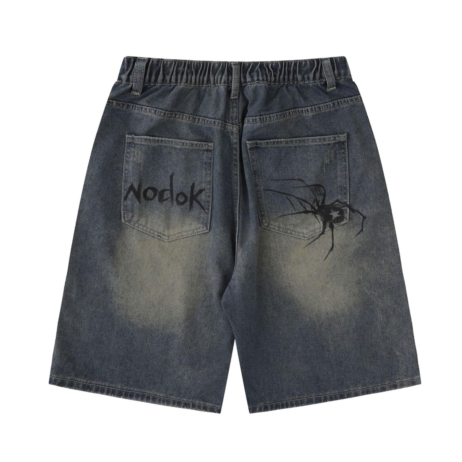 Y2k Baggy Shorts Men Harajuku Spider Graphic Shorts Jeans Hip Hop Vintage Jorts Y2k Streetwear