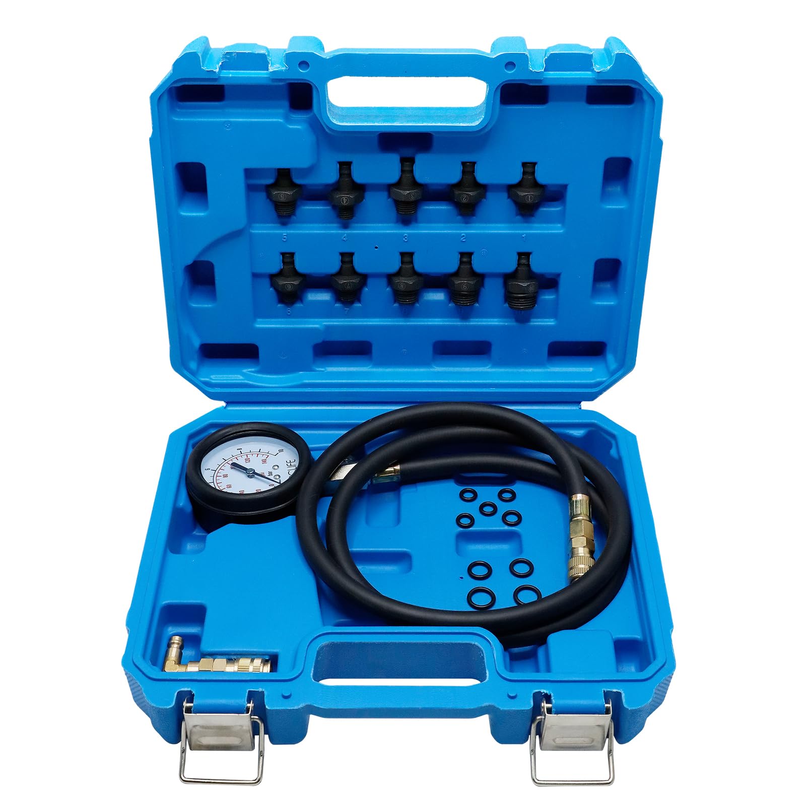 CCLIFE Set per Testare la Pressione della Benzina dell’Auto, Manometro per Carburante,0-10 bar, 0 – 140 PSI