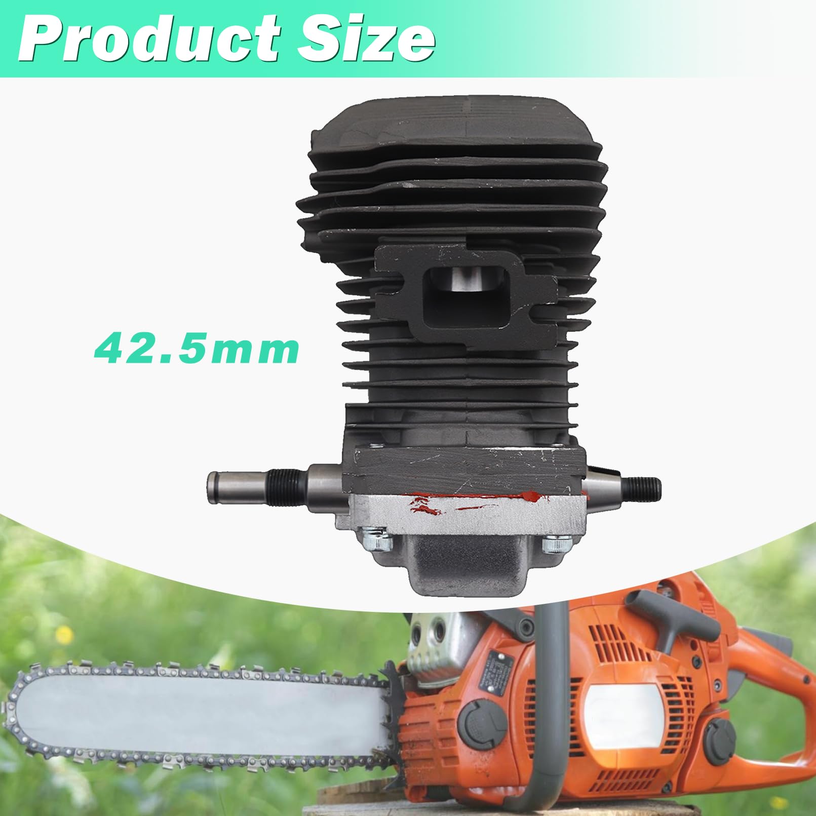 Adefol Kit de cilindro de 42,5 mm para motosierras Stihl MS250 MS230 023 025, cilindro con línea de combustible, filtro de combustible, sello de aceite, filtro de aire, repuesto OEM 1123 020 1209