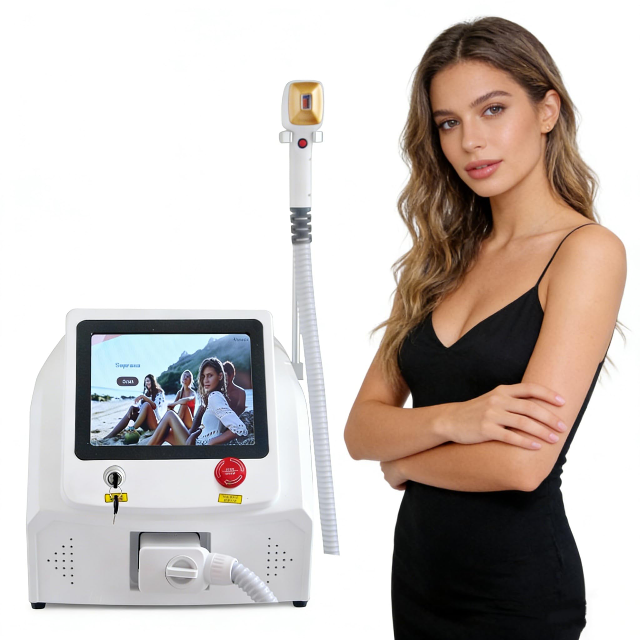 3 Waves 808nm Hair removal Machine For Whole Body Hair Reduction Home and Commercial Use White
