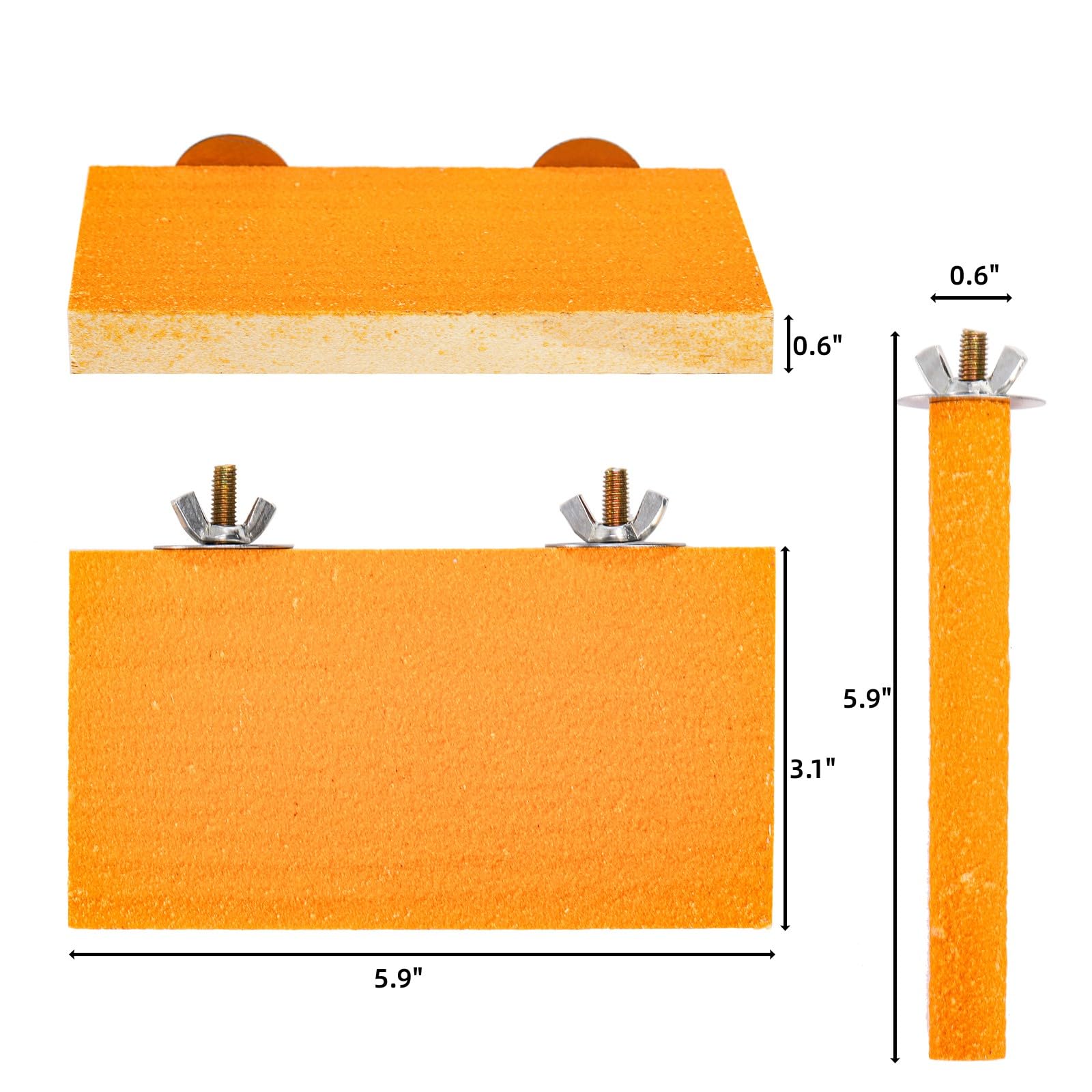 Mezchi 8 Pcs Bird Perch Stand Toy, Colorful Wood Parrot Perch Stand Platform Paw Grinding Stick, Bird Cage Accessories for Budgies,Parakeet,Cockatiel, Lorikeet, Conure