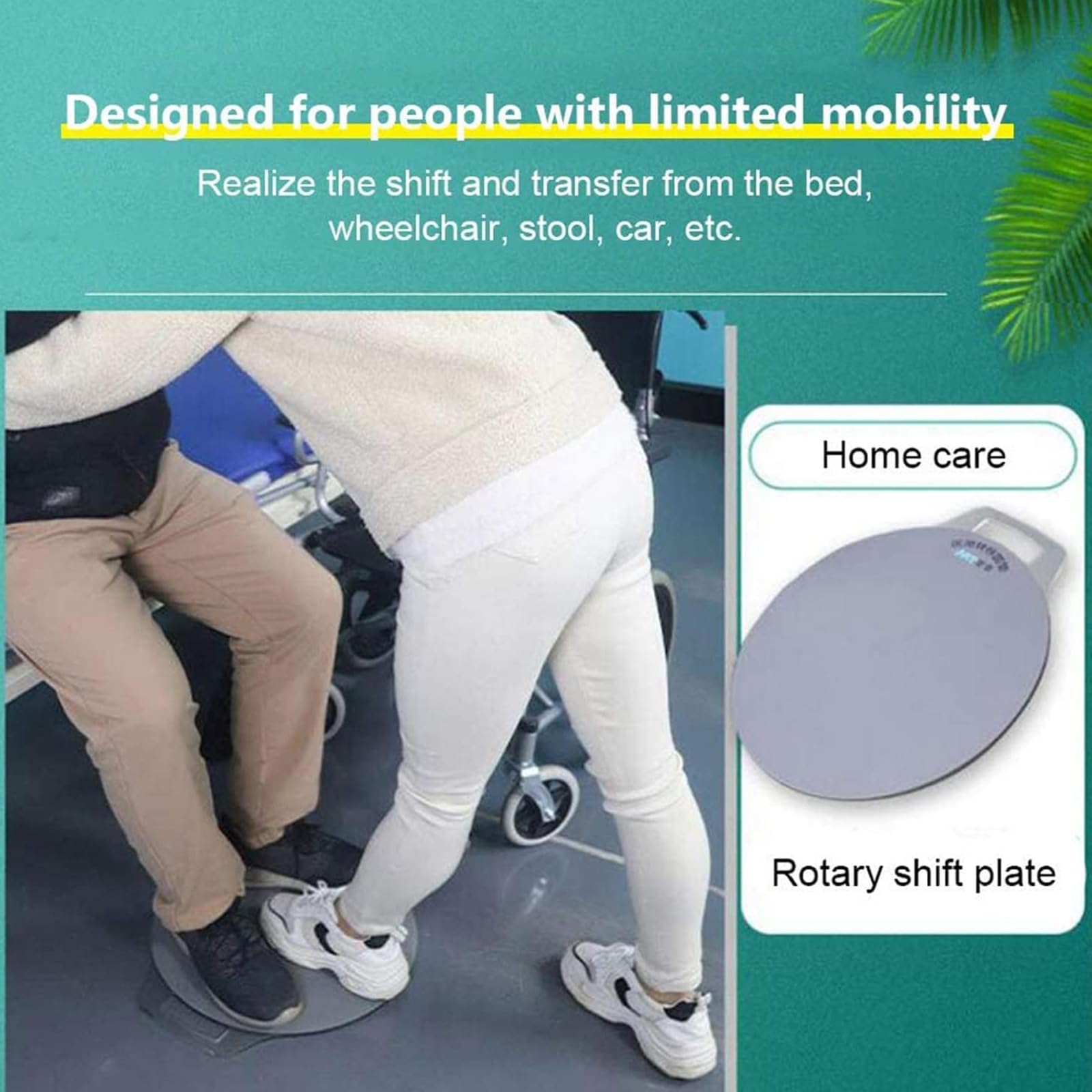 Disco pivotante Antideslizante, Tabla de Transferencia de Pacientes portátil con rotación de 360 Grados, Dispositivo de Movilidad para Personas Mayores y discapacitadas