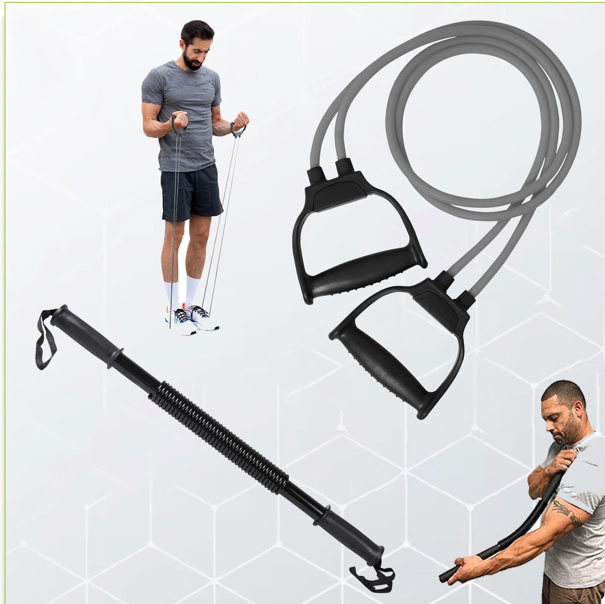 Manogyam Fitness Combo of Power Twister 30 Kg & Double Toning Tube for Workout Fitness Accessory Kit-image-32