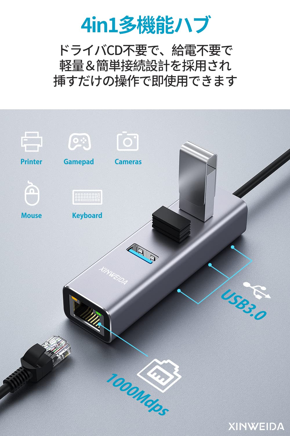 Amazon.co.jp: 【ドライバ不要】USB C LAN変換アダプター【Nintendo