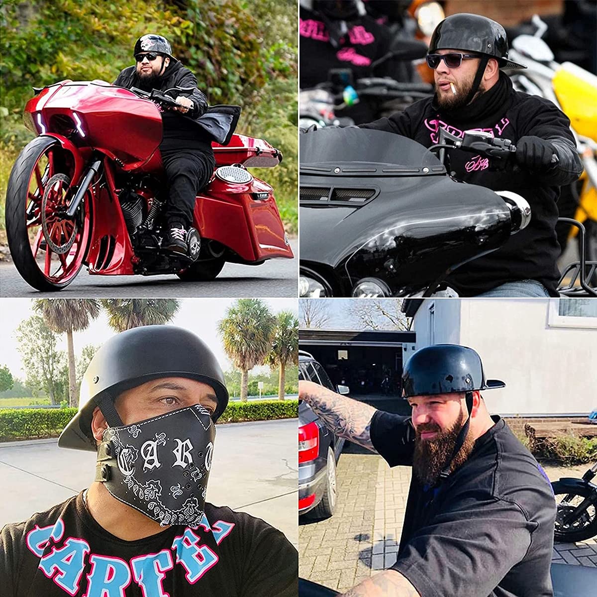 doughboy helmet motorcycle Baseball Vintage Half Size Open-Face Helmet for Scooter Moped Cap Street Cruiser Jet Style DOT Certified Automotive Army helmet Model:PW662MAV3000SF Sanrio Hello Kitty & clean-ground