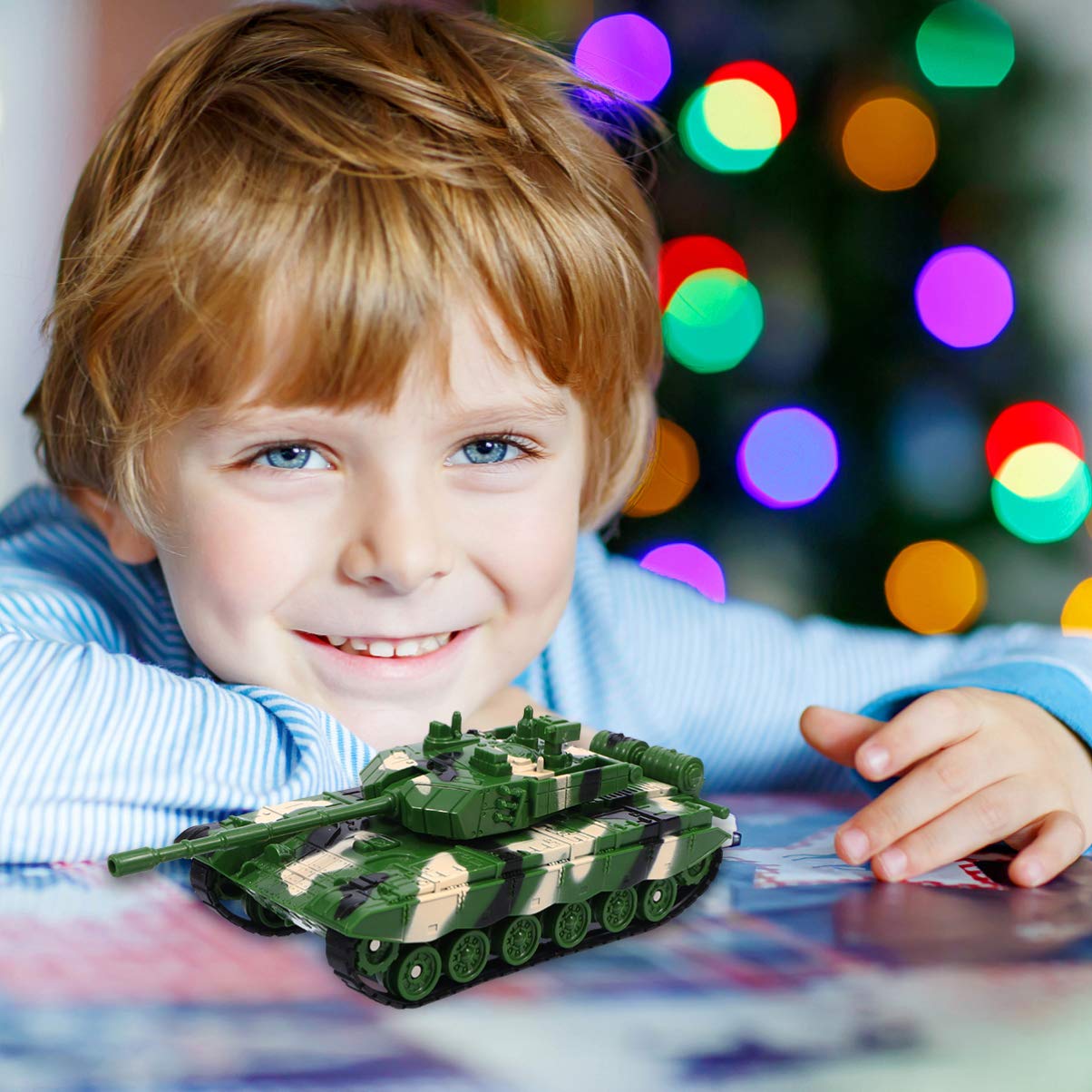Modelos de tanques de plástico para niños, juguetes de vehículos, decoración de cubierta para niños y niñas 7