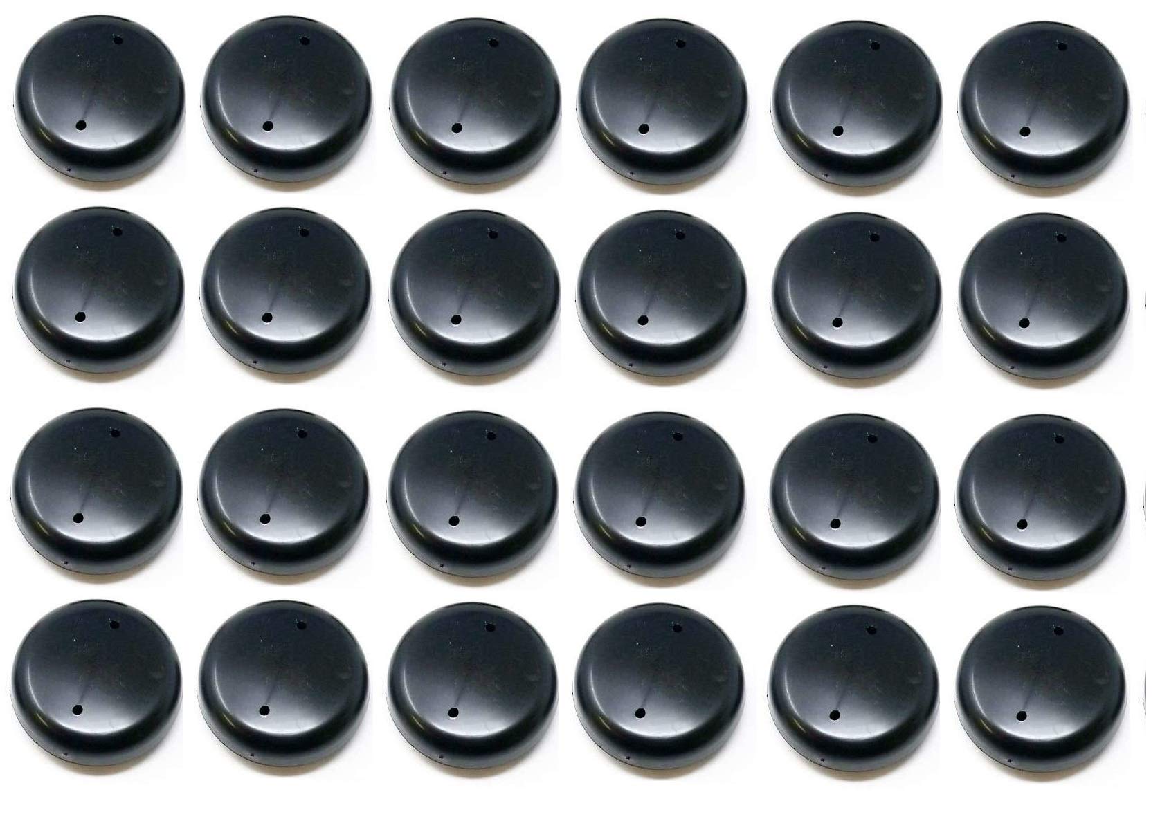 Tapas de plástico de 1.5 pulgadas para patas de sillas de hierro forjado negras (24 piezas)
