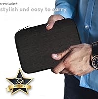 Vista 6 de Travel Case Carry Pouch Electronic Accessories Organizer Portable Waterproof Double Layers All-in-One Storage Bag for Power Bank USB Cable Mouse