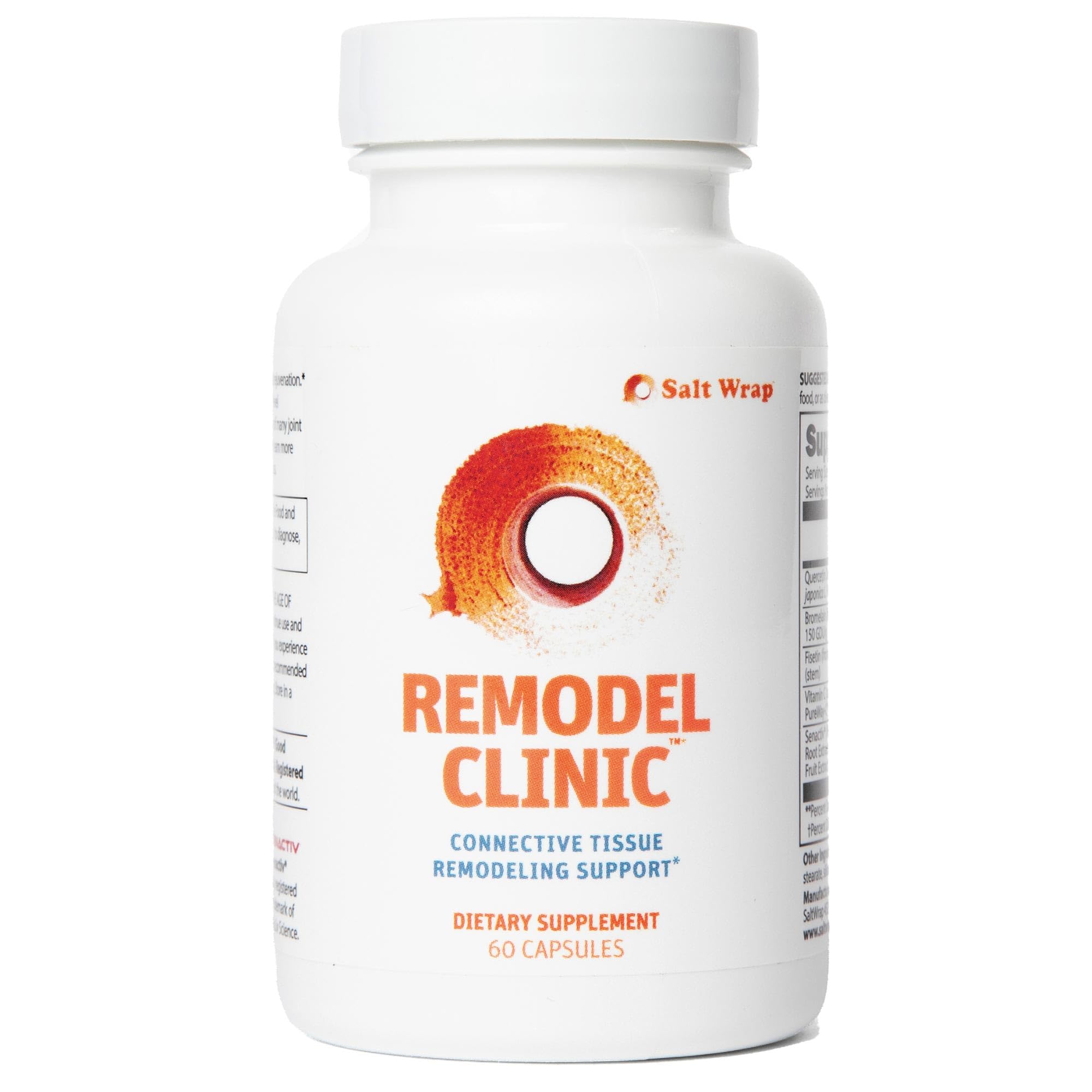 SaltWrap Remodel Clinic - Joint Remodeling Supplement for Senescent Cell Removal and Scar Tissue - Improve Mobility, Reduce Connective Tissue Stiffness - Fisetin, Quercetin, Bromelain - 60 Capsules