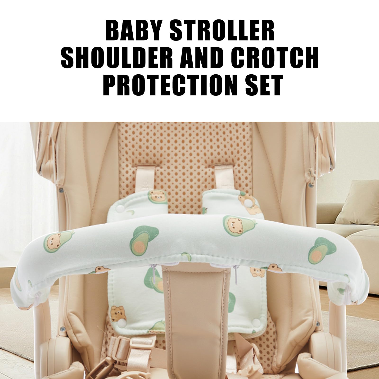 Almohadillas de hombro y entrepierna para cochecitos de bebé, suaves y cómodas, correas para bebés, fáciles de limpiar, para protección de la piel del bebé, equipo para recién nacidos
