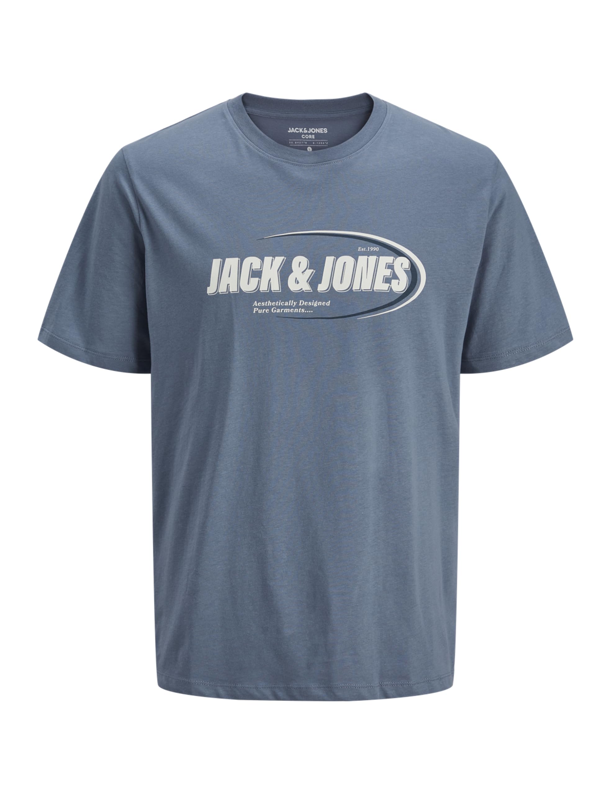 JACK & JONES Jcoray Branding Tee SS Crew Neck FST, Flint Stone, M