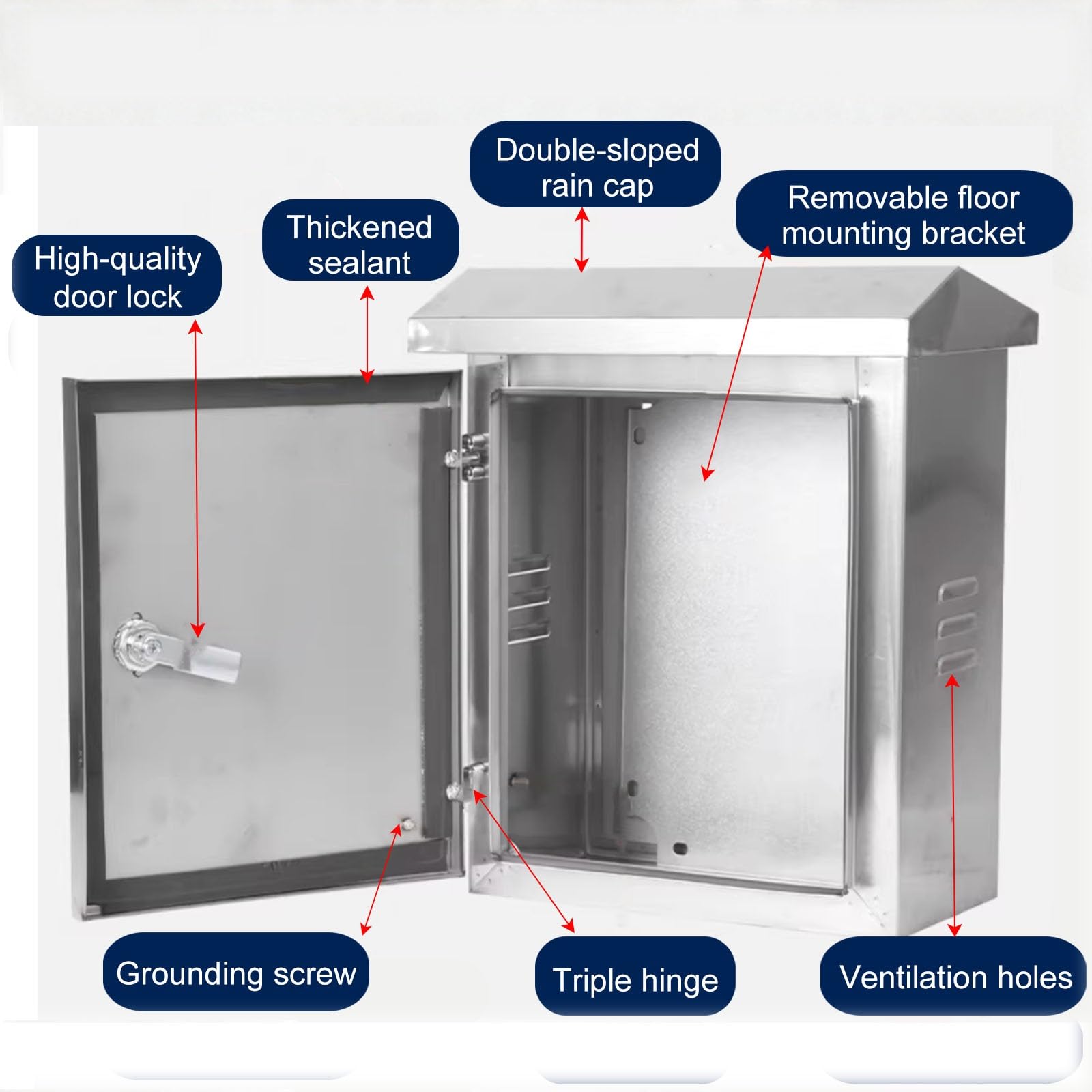 schaltschrank Anschlusskasten Für Die Stromverteilung Im Labor, Bühnenstromverteilerschrank Aus Edelstahl, Schaltkastengehäuse Für Elektrische(L 60 CM H 80 CM W 20 CM)