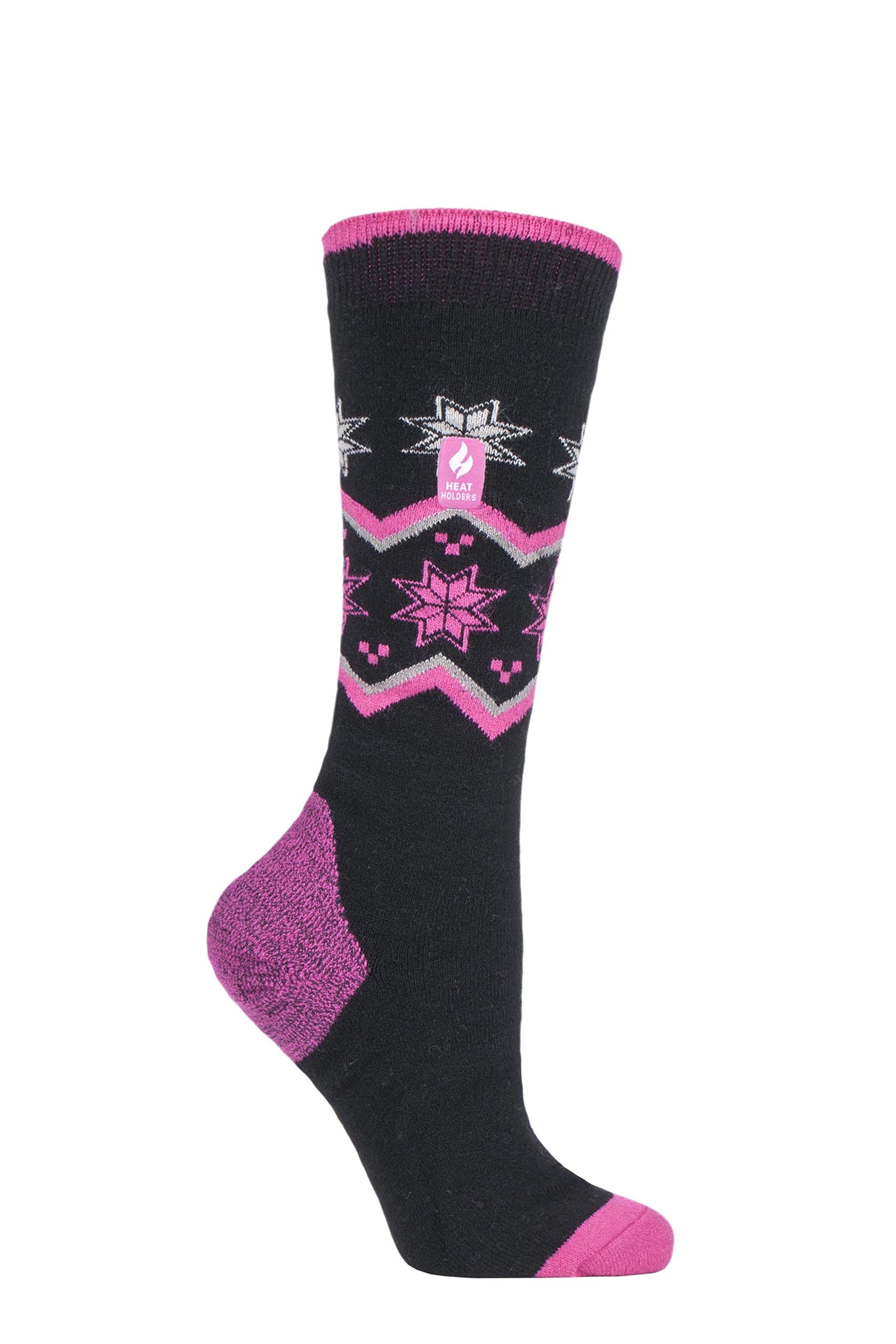 SOCKSHOP Heat Holders Women's Ski Socks - Fuchsia - Size 4-8