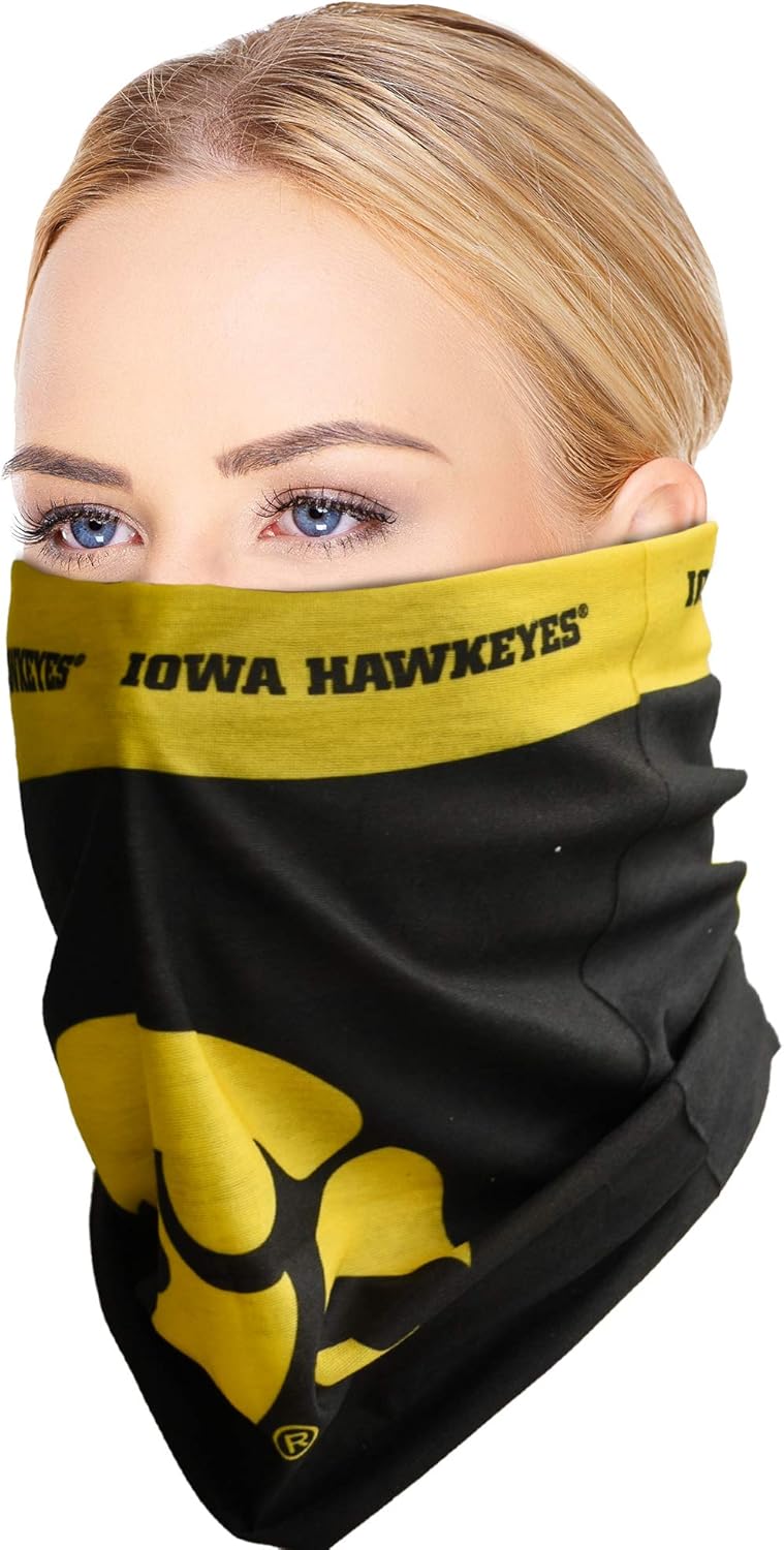 Littlearth unisex-adult NCAA Iowa Hawkeyes Superdana Neck Gaiter, Team Color, 10" x 19", One Size, (100610-UIWA-OIH)