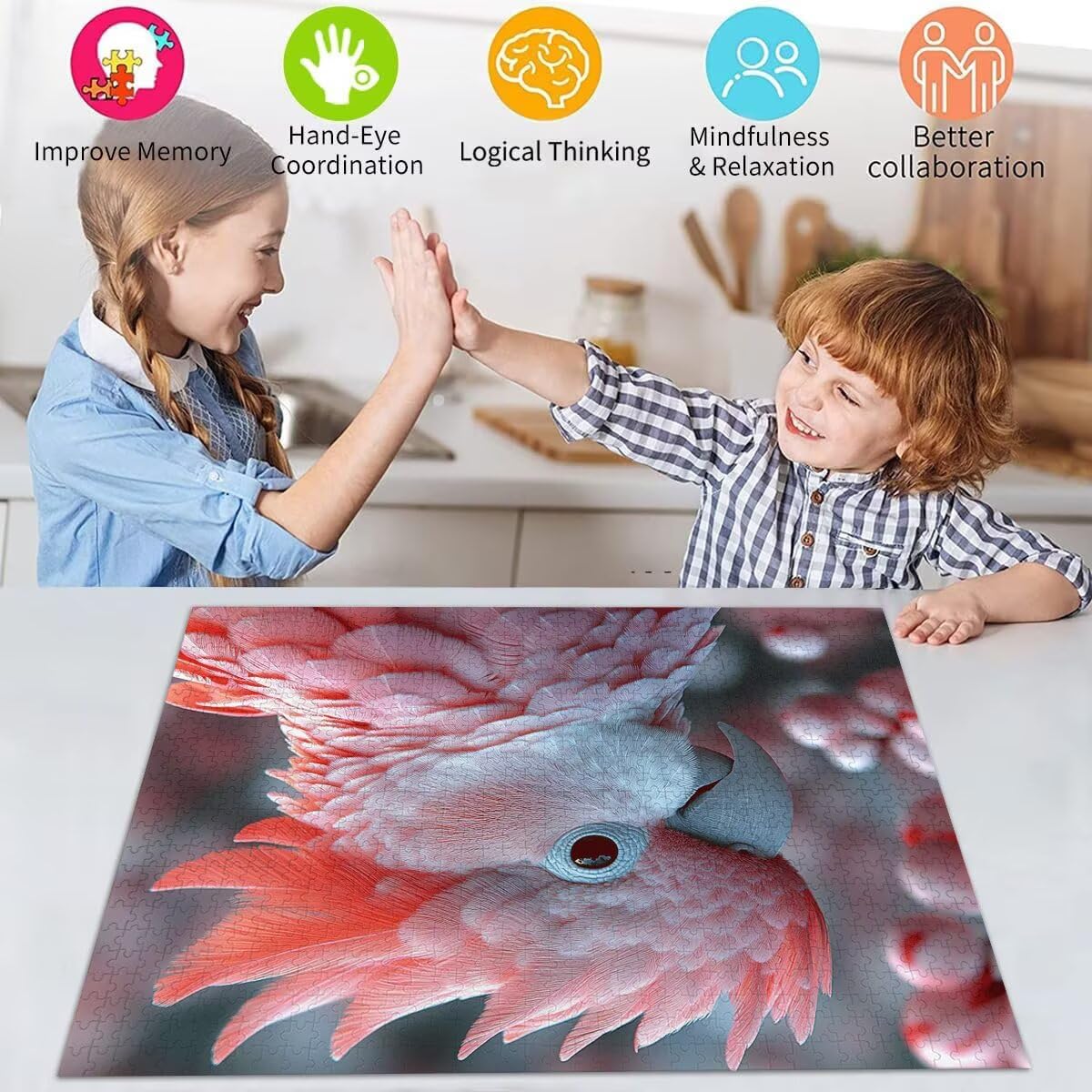 Papagei Puzzle für Erwachsene Kinder Anspruchsvoll 5000 Teile Impossible Klassische Puzzles Schwer Vogel ab 8 9 10 Jahre Mädchen Jungen Jigsaw Kunst Educa,für Dekoration und Geschenke 105x156cm t-979