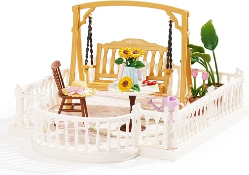 Rolife Super Creator Accessories Sunny Break Terrace, Tiny House Building Blocks for Little Dolls, DIY Plastic House Model Building Kits for Teens, DIY Crafts/Hobbies for Adults Sunny Break Terrace