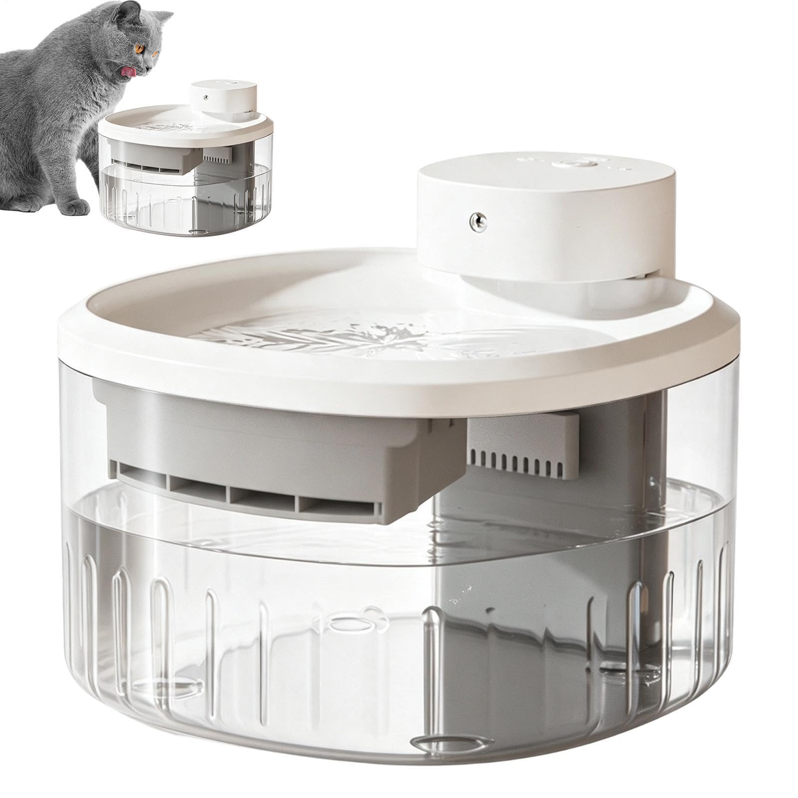 Bebedero para Gatos 9 filtros de Repuesto y Bebedero de Agua silencioso | Dispensador Fuente Agua Gatos en mascotas pequeñas, salón, dormitorio, garaje, jardín y balcón