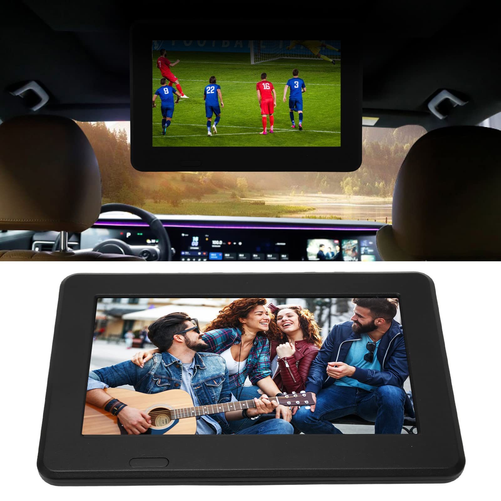 Moniteur de Télévision Portable 7 Pouces, Lecteur Vidéo Portable de Télévision Numérique LED HD 16: 9 avec Fente pour Carte USB TF, Batterie Rechargeable Intégrée, Mini TV pour Le