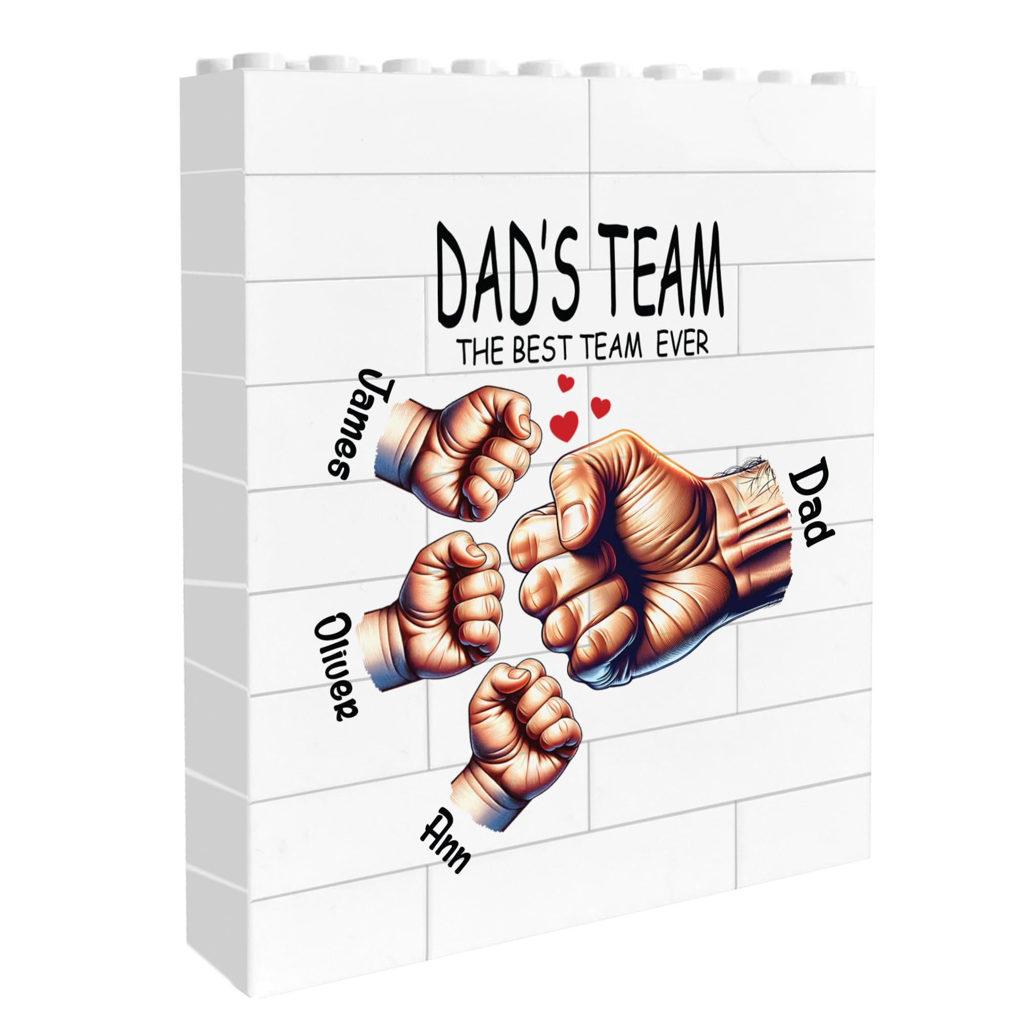 Star Online Dad's Team Fist Bump Daddy's Team Personalised Photo Building Block Brick Gift Custom Name Father's Day Birthday Gift For Him Grandfather Grandad
